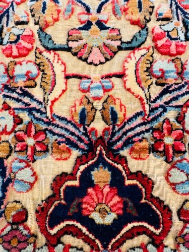 Tapis kachan soof en soie et relief de laine, Iran début 20e siècle - Galerie Buter