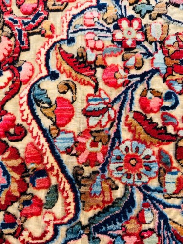 - Tapis kachan soof en soie et relief de laine, Iran début 20e siècle