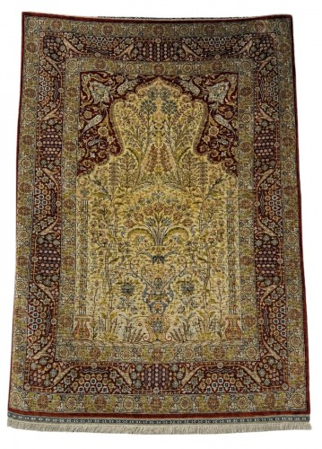 Tapis Hereke en soie – Turquie, vers 1960