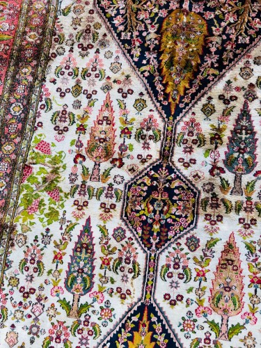 Antiquités - taTapisis Bidjar en soie – Perse époque du Shah