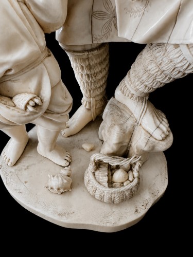 Okimono en ivoire monobloc – japon époque meiji (1868-1912) - Galerie Buter