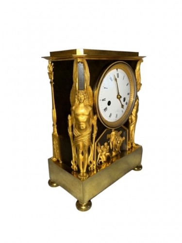 Pendule borne d'époque Empire - Horlogerie Style Empire