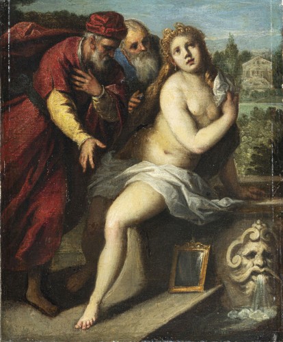 Suzanne et les vieillards - Jacopo NEGRETI dit PALMA il GIOVANE (1544 - 1628) - Tableaux et dessins Style Renaissance