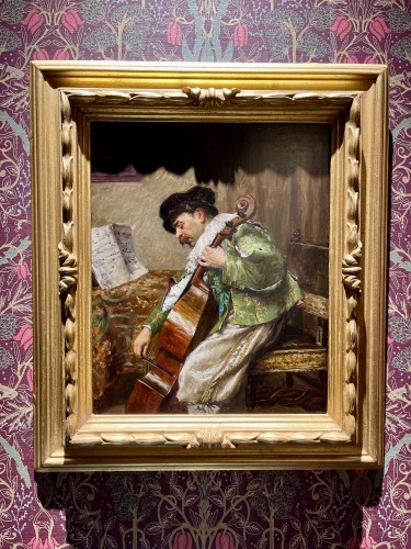 XIXe siècle - Ferdinand ROYBET (1840 - 1920)  Le violoncelliste