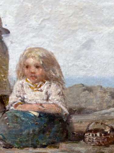 James Cassie (1819-1979) Cueilleurs de moules au coucher du soleil - Tableaux et dessins Style 