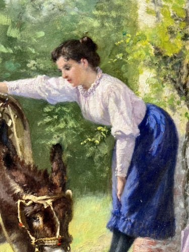 XIXe siècle - Charles Edouard Frere (1837-1894) - L'Ane scellé