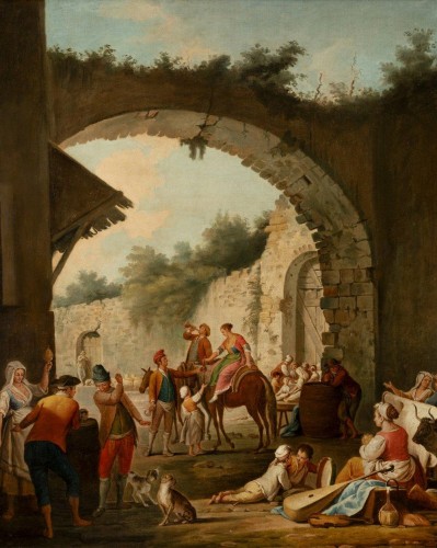 Tableaux et dessins Tableaux XVIIIe siècle - Scène populaire, vers 1770 - Pietro FABRIS (1740 à 1792)