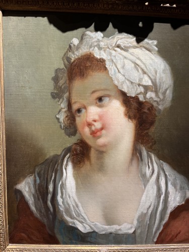 Antiquités - Portrait de jeune fille, attribué à Hortense Haudebourt-Lescot (1784-1845)  