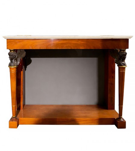 Console Empire en acajou et placage