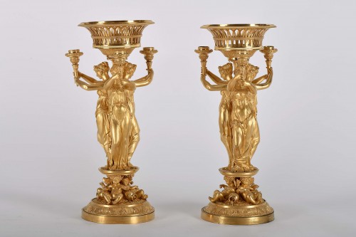 Pair of Empire bronze candelabra - Pierre-Philippe Thomire (1751–1843) - Decorative Objects Style Empire