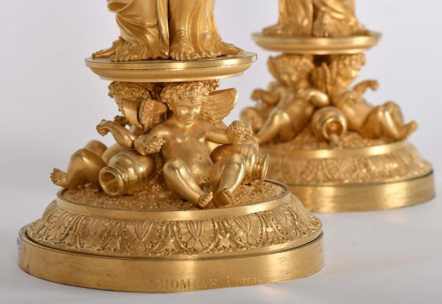 19th century - Pair of Empire bronze candelabra - Pierre-Philippe Thomire (1751–1843)