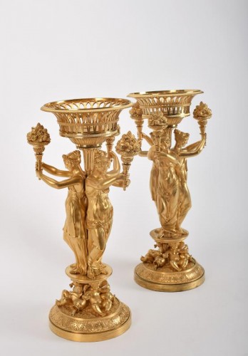 Pair of Empire bronze candelabra - Pierre-Philippe Thomire (1751–1843) - Empire