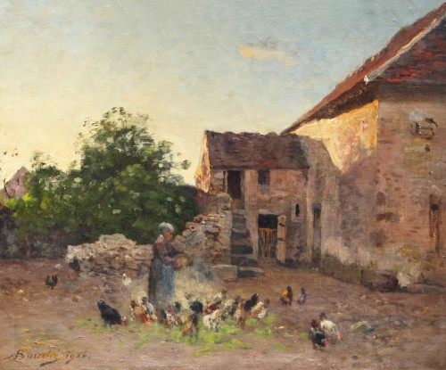 Louis Alexandre Bouché  (1838-1911) - Basse-cour à Luzancy