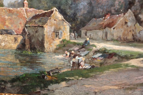 Washerwomen near a mill - Alexandre Rene VERON (1826-1897)   - Paintings & Drawings Style 