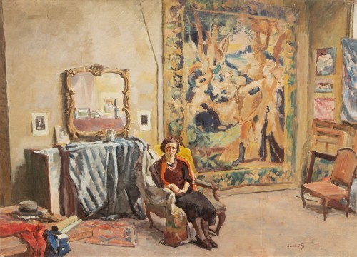 Bertrand Py (1895-1973), The model with the tapestry
