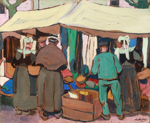 Pierre DE BELAY (1890-1947) - Marché en Bretagne