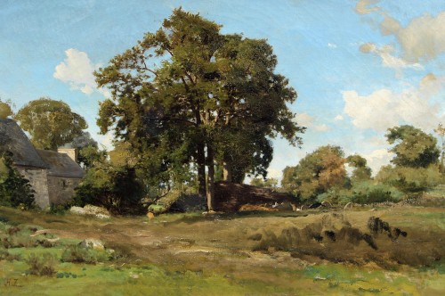 Henri ZUBER (1844-1909), Farm in Normandy or Ille-et-Vilaine