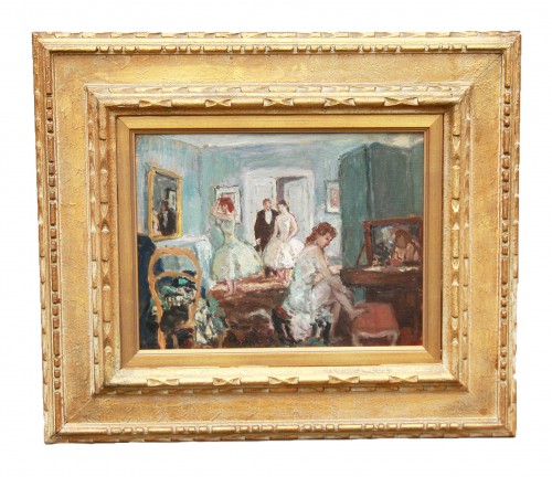 Marcel COSSON (1878-1956) - La loge des danseuses - Tableaux et dessins Style 
