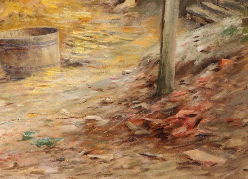 Tableaux et dessins Tableaux du XXe siècle - Armand Guéry (1853-1912), Lavandière sur la Suippe, 1906