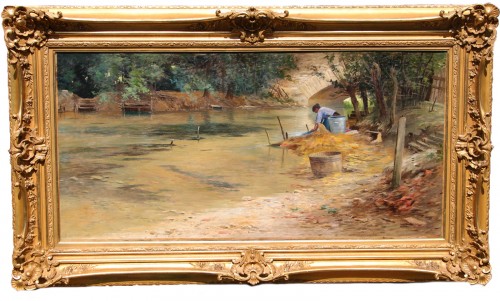 Armand Guéry (1853-1912), Lavandière sur la Suippe, 1906 - Galerie de Crécy