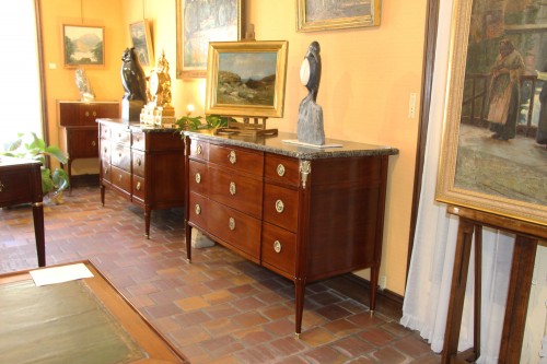 Louis XVI chest of drawers stamped A.SCHUMAN - Furniture Style Louis XVI
