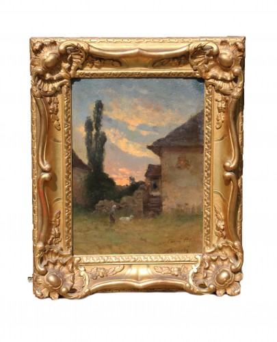 Louis Alexandre Bouché (1838-1911) - Shepherdess in Luzancy  - Paintings & Drawings Style 