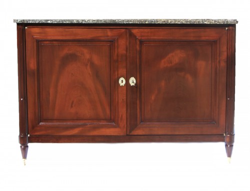 Low sideboard in solid mahogany stamped Chavignau