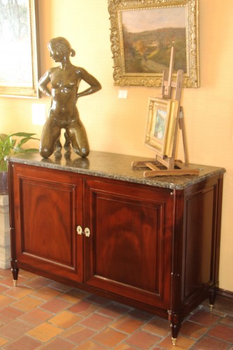 Low sideboard in solid mahogany stamped Chavignau - Furniture Style Louis XVI
