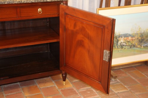 Low sideboard in solid mahogany stamped Chavignau - Louis XVI