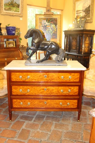 Furniture  - Louis XVI period chest of drawers in mahogany and lemon wood