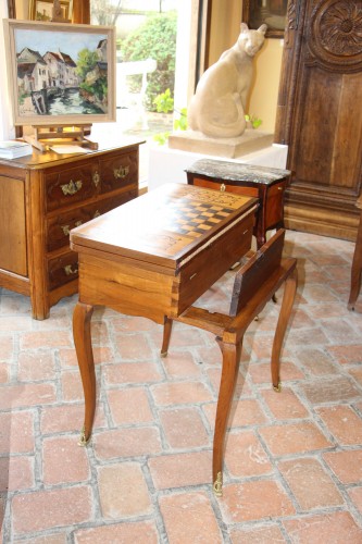 XVIIIe siècle - Table à jeux à double plateau d’époque Louis XV