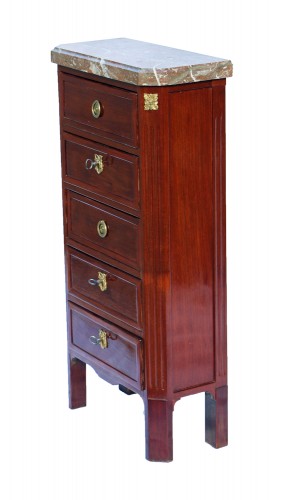 Small mahogany chest of drawers stamped SCHEY - Furniture Style Louis XVI