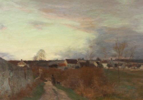 Joseph Paul MESLÉ (1855-1927) - Chamigny, the hamlet of Larrue at dusk, circa 1900