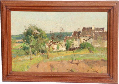 Paintings & Drawings  - Joseph Paul MESLÉ (1855-1927) - Chamigny, the hamlet of Larrue at dusk, circa 1900
