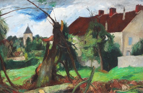 Charles Kvapil (1884-1957), Villiers-sur-Morin, 1927 - Paintings & Drawings Style Art Déco