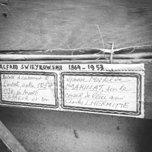 Alfred Swieykowski (1869-1953) - Bouquet de dahlias au vase Imari - Tableaux et dessins Style Art Déco