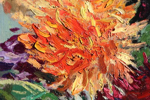 Alfred Swieykowski (1869-1953) - Bouquet de dahlias au vase Imari - Galerie de Crécy