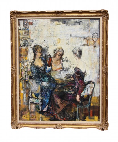 Jean Commère (1920-1986) Les Pariennes chez l’orfèvre, 1958 - Tableaux et dessins Style Années 50-60