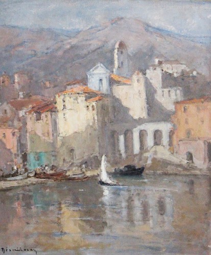 Louis Marie Désiré-Lucas (1869-1949) Villefranche sur mer - Paintings & Drawings Style Art Déco
