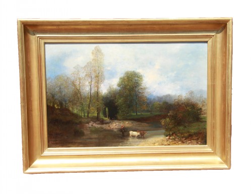 Tableaux et dessins Tableaux XIXe siècle - Louise Thuillier (1831–1917) Scène pastorale