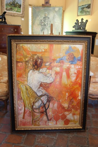 Jean Commère (1920-1986) - La leçon - Tableaux et dessins Style Années 50-60