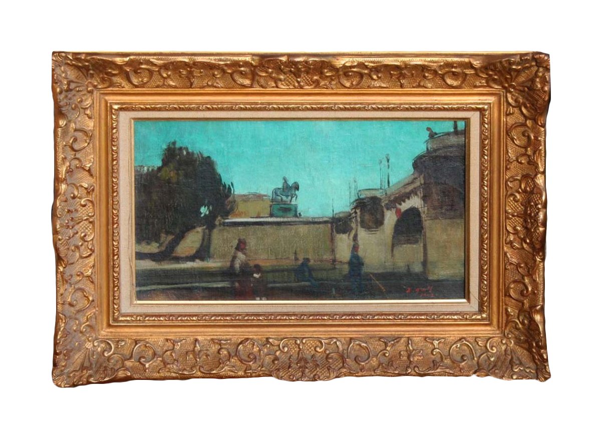 Francois Gall Oil on Canvas, Le Pont Neuf a Paris For Sale at 1stDibs