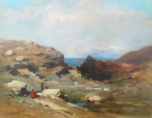 Paysage de Bretagne - Louise Thuillier (1831-1917) - Tableaux et dessins Style 