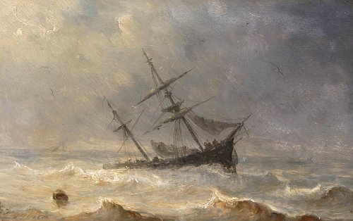 Henriette Herminie GUDIN (1825-1876) - Pair of marine painting - Paintings & Drawings Style 