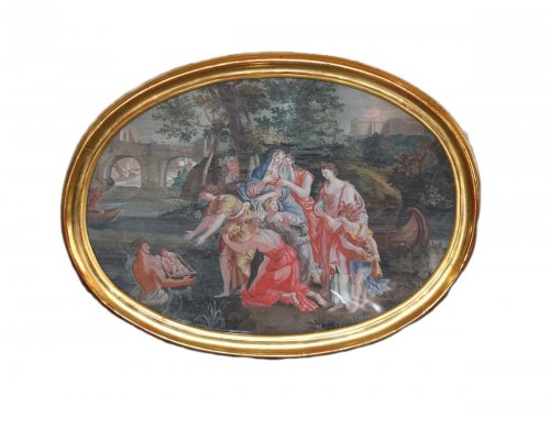 Moses Saved from the Waters -  French School, late 17th early 18th century