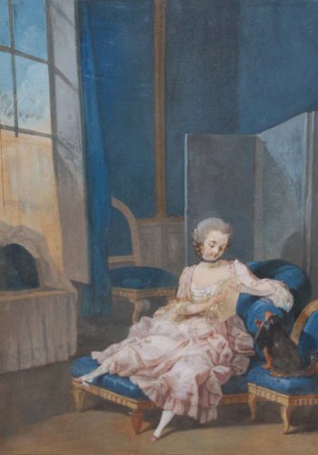 Pair of gouaches on paper - Attributed to Jacques CHARLIER (c.1720-1790)  - Paintings & Drawings Style Louis XVI