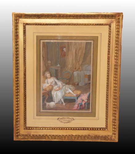 Paintings & Drawings  - Pair of gouaches on paper - Attributed to Jacques CHARLIER (c.1720-1790) 