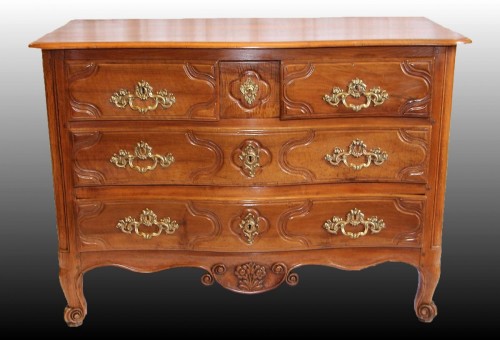 Furniture  - Walnut Commode Stamped Jean-adam Kirschenbach 