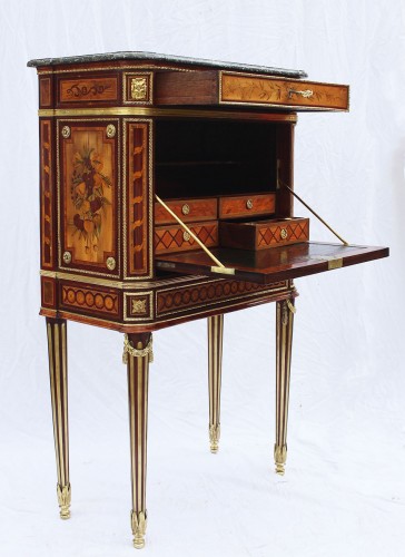 Antiquités - Secretary In Cabinet Louis XVI