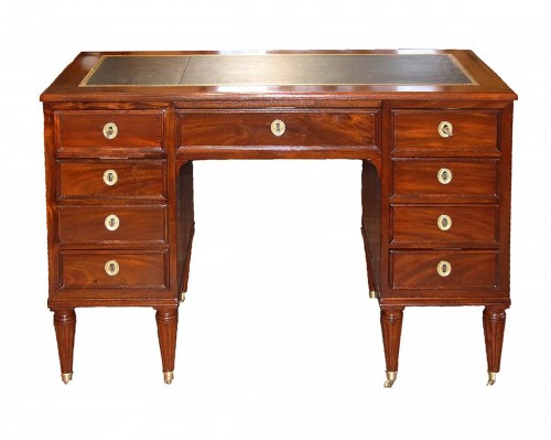 Louis XVI Period Coffered Desk, Stamped Cc Saunier